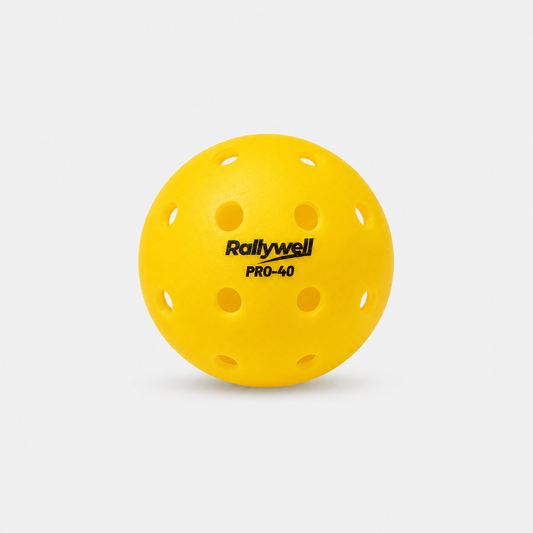 RallyWell 40-hole rotomoulded outdoor pickleball balls in yellow