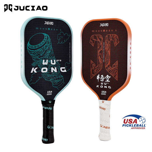 Juciao Wukong 1.0 16mm pickleball paddle in Volcanic Black and Orange