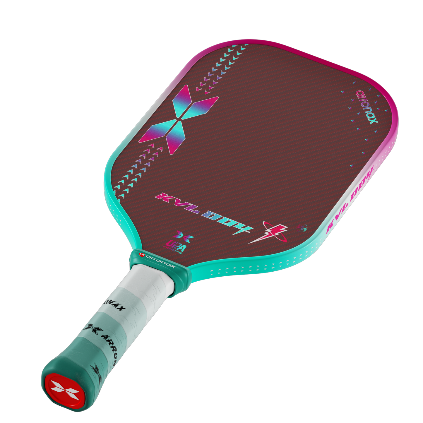 Arronax KVL004 Gen4 Kevlar pickleball paddle angled product detail