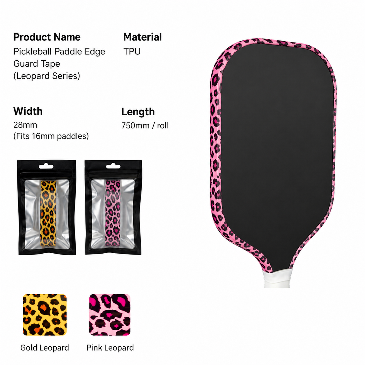 Paddle Edge Guard Tape(Leopard Series)