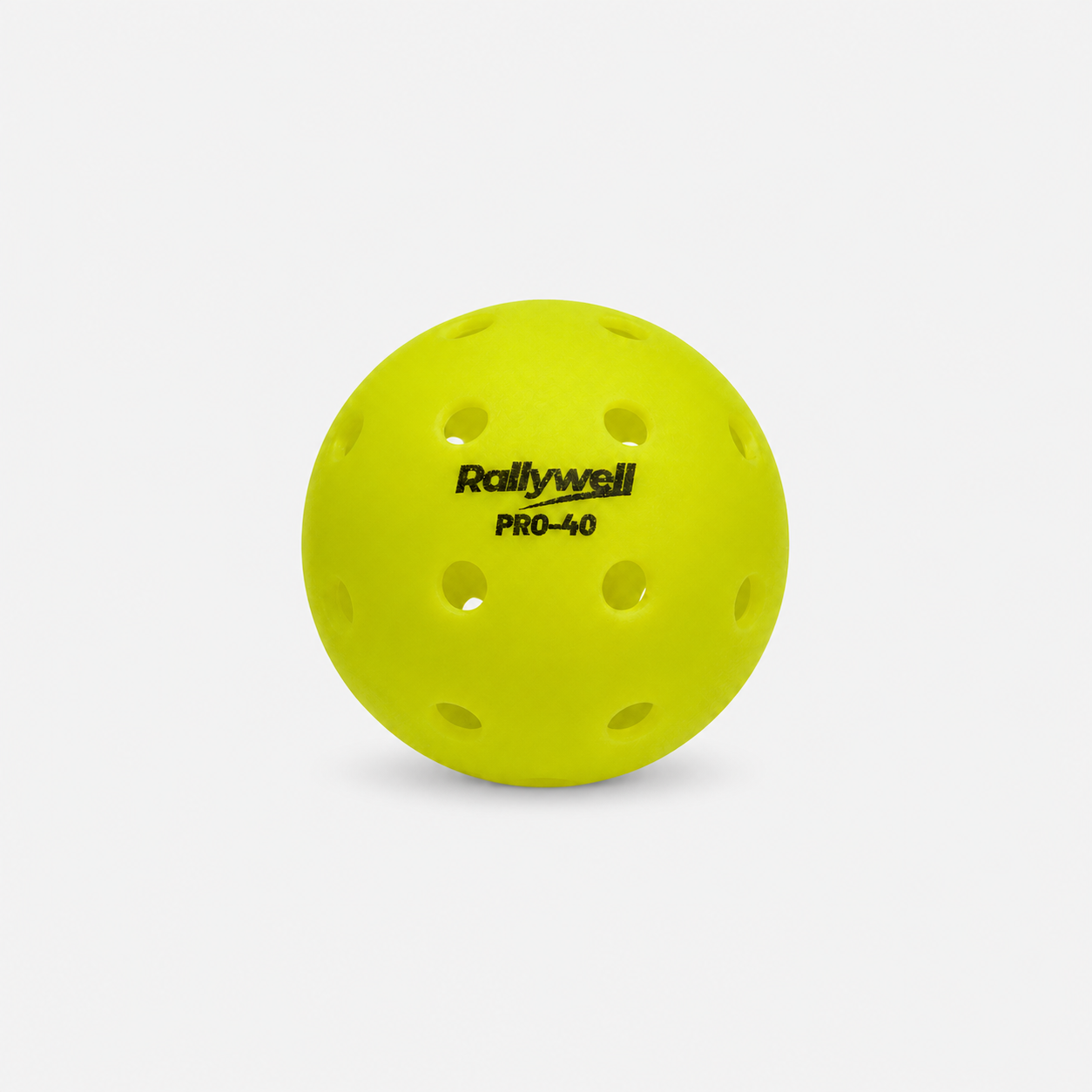 RallyWell 40-hole rotomoulded outdoor pickleball balls in yellow-green