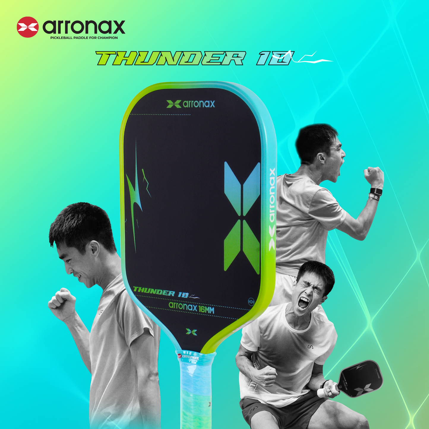 Arronax Thunder10 16mm pickleball paddle product detail image