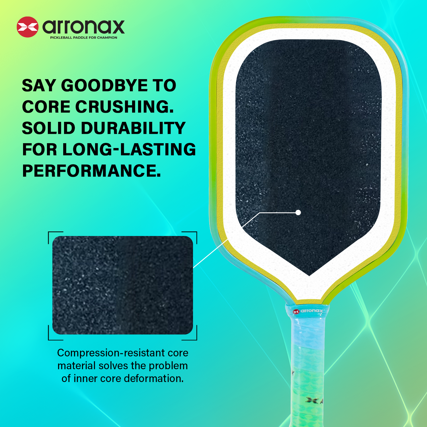 Arronax Thunder10 16mm pickleball paddle product detail image