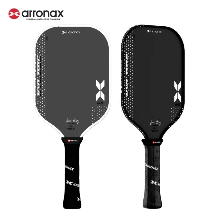 Arronax KVL005 Black/White pickleball paddle front and back view