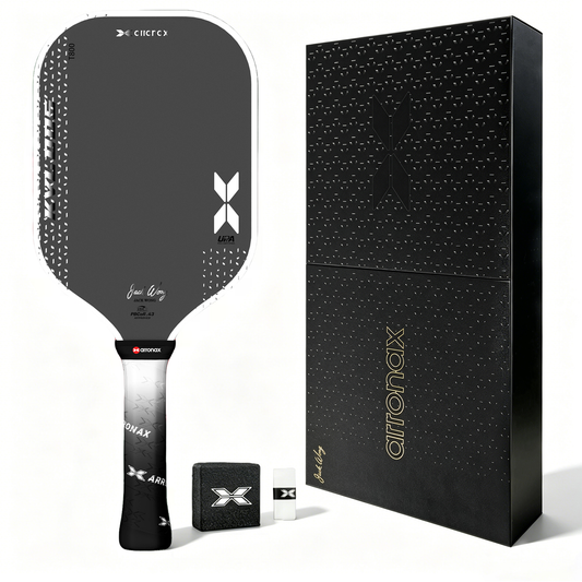 Arronax KVL005 Black/White T800 carbon fibre pickleball paddle with presentation box