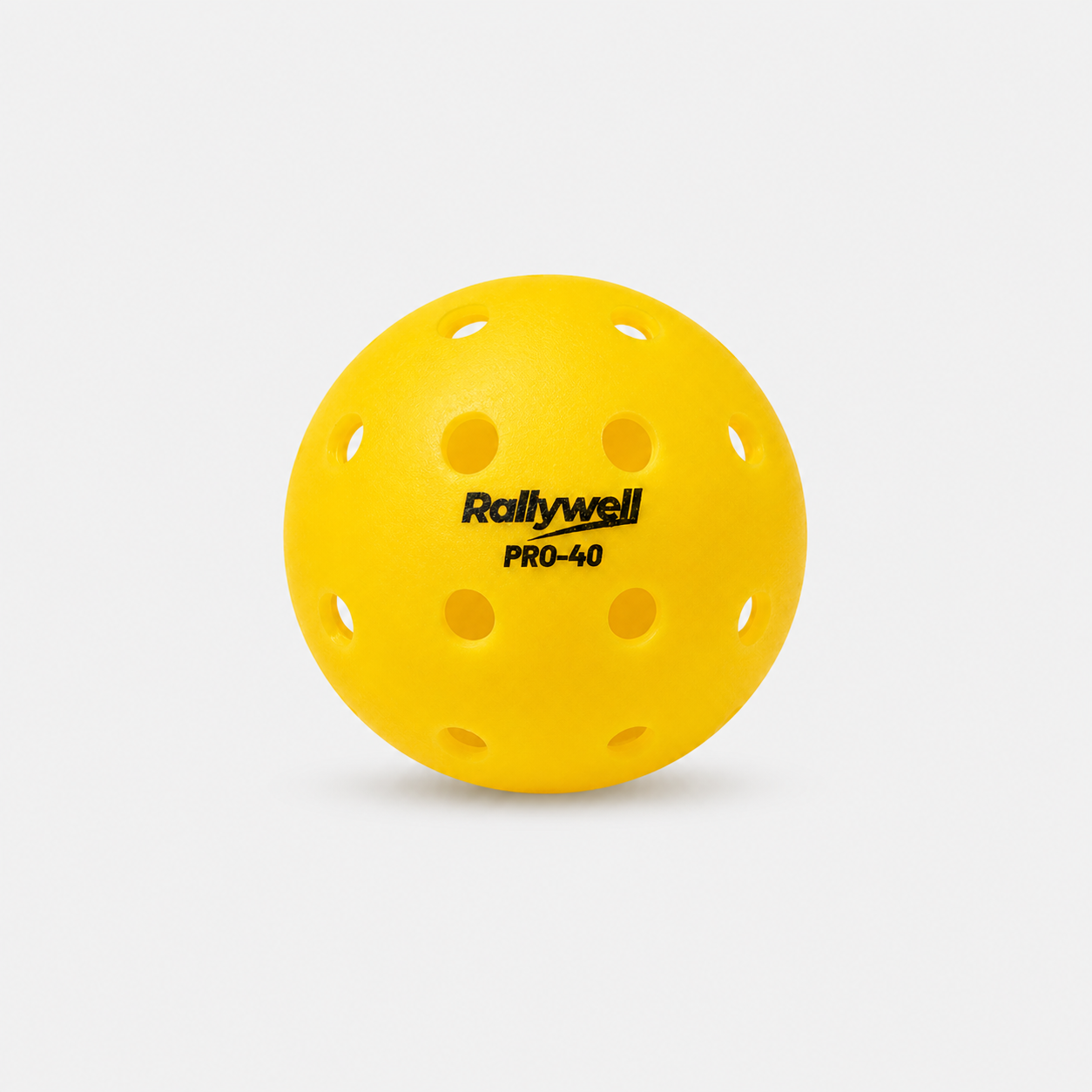 RallyWell 40-hole rotomoulded outdoor pickleball balls in yellow