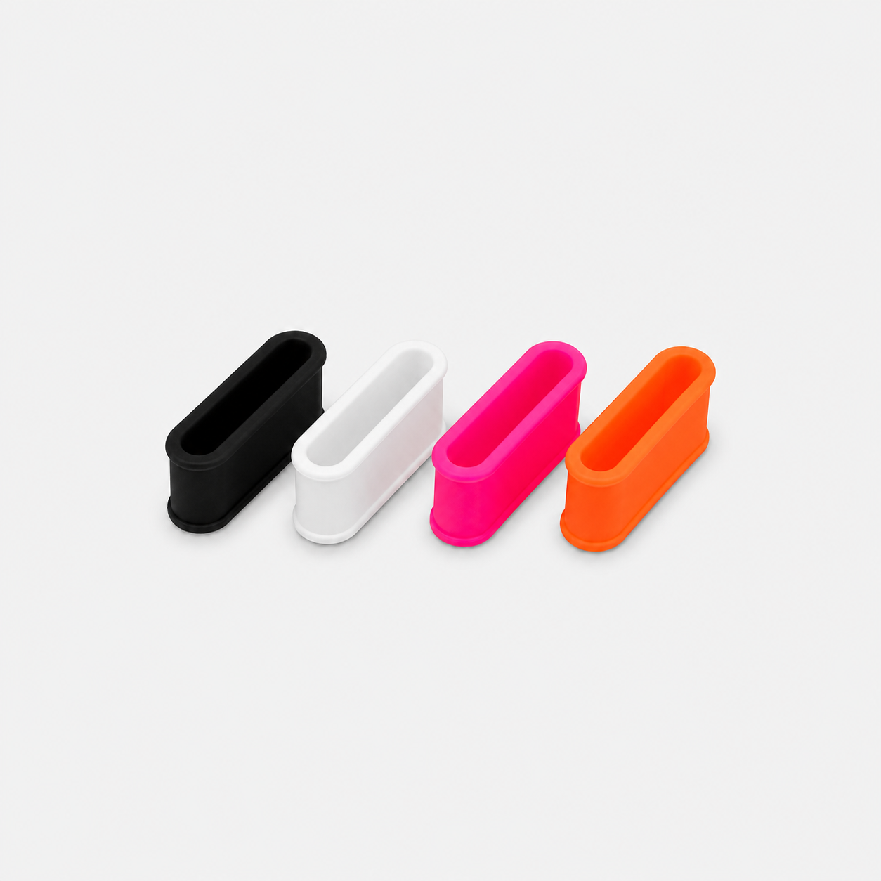 RallyWell pickleball paddle grip bands in black, white, pink and orange on white background